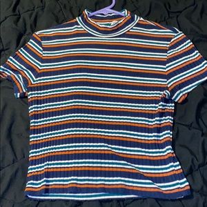 High neck multicolored crop top